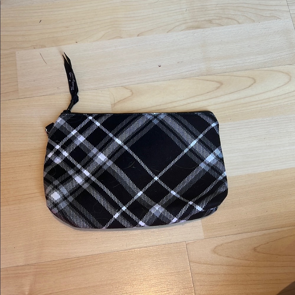 thirty-one Black and White Clutch with Classic Plaid Design